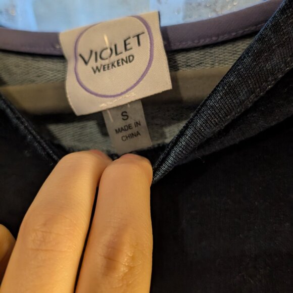 NWT V by Violet Weekend Tunic Navy Blue Preppy Sweater Dress Size S - Picture 8 of 11